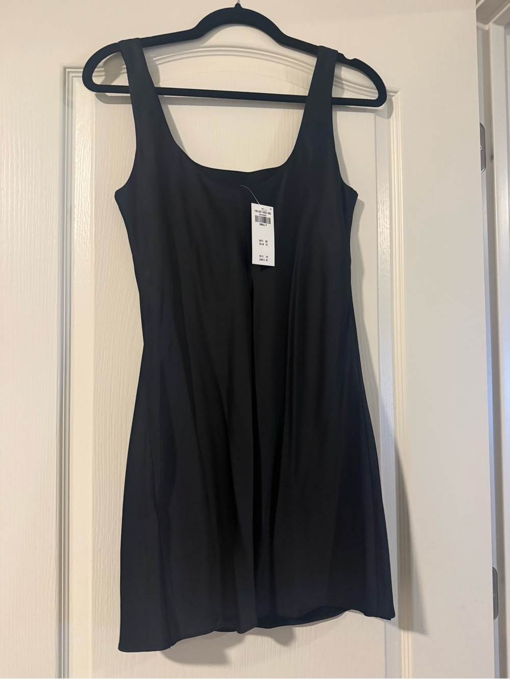 Classic Black Silky Scoop Neck Women's Dress